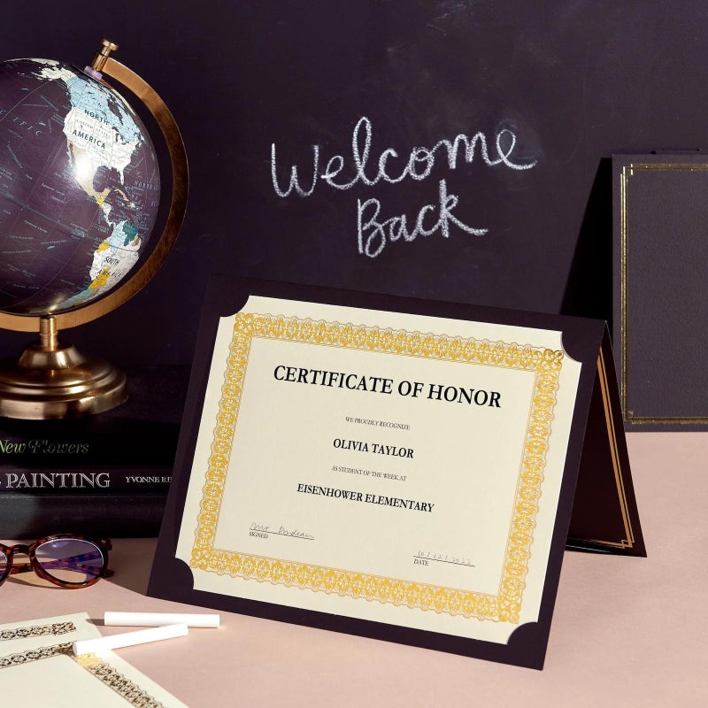 Gartner Studios Certificate Holder  Blue with Gold Foil Detail  Fits 8.5  x 11  Documents  36 Count (54516) - Image 2